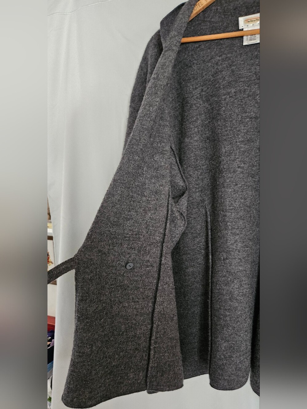 Talbots Wool Cozy Charcoal Wrap Sweater - Picture 4 of 4